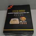 Portable Travel Charcuterie Board with Lid, Bamboo Charcuterie Cheese Board with Cover Accessories Gift Set, Large Covered Charcuterie Box Serving Tray Board Platter 7 Compartment Traveling Christmas