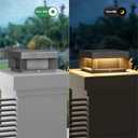 Outdoor Modern Post Light,7.87" Fence Deck Post Lights Hard Wired Square Pillar Lamp Waterproof 3000K Luxury LED Lighting Outside for Flat Surface Patio Garden Decoration (High Voltage Wired)