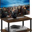 Furinno TURN-N-TUBE TV Riser Stand, 2-Tier Small Elevated No Tools TV Stand, TV Console for TV up to 32 inch, 15.8 x 23.8 x 11, for Living Room, Bedroom, Amber Pine