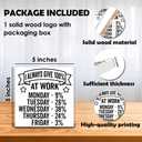 4 x I Always Give 100% At Work Wooden Block Plaque - White Tabletop Sign Decor For Friend Family Coworker - 5"x5" Room Office Home Wood Block - Funny Desk Gifts Favors & Supplies - A16