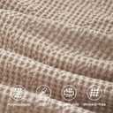 Bedsure 100% Cotton Duvet Cover King Size with Fitted Sheet - 4 Pieces Khaki Waffle Weave Duvet Covers, PureWowen Breathable Bedding Set Includes 1 Duvet Cover 104x90, 1 Fitted Sheet, 2 Pillow Shams