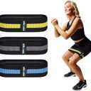 2 x Resistance Fabric Booty Bands- 3 Working Out Hip Stretch Bands for Legs, Butt, Glutes- Exercise Loop Band for Workout, Stretching, Warm-Up, Strength Training, Squats, Build Glute & Muscle, Women & Men