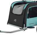 Retrospec Rover Waggin' Pet and Dog Bike Trailer with Weather-Resistant Canopy & Mesh Shield - Foldable Frame, 16in Wheels with Storage Pouch & Internal Safety Leash Supports up to 50 lbs