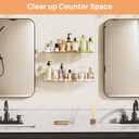 upsimples Acrylic Shelves for Bathroom Storage, 15" Floating Shelves Wall Organizer for Perfume, Make up, Skincare, Kids Bookshelf for Bedroom, Nursery, Living Room Decor, Clear, 2 Pack