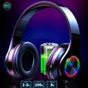 Bluetooth Headphones Over Ear, Noise Reduction Wireless Headphones with Microphone/Deep Bass, HiFi Stereo Foldable Lightweight LED Headset for PC Home Travel Office