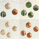 Christmas Tree Ball Ornaments 12 Pcs 3.15" Sage Green White Sand Brown Boho Neutral Shatterproof Plastic Glitter Hanging Balls for Fall Christmas Tree Xmas Holiday Party Home Decor