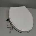 Hibbent Premium Elongated Toilet Seat with Cover(Oval) Quiet Close, One-Click to Quick Release, Easy Installation Never Loosen Hinge, Slow Close Toilet Seat and Cover, Easy Cleaning-White Color