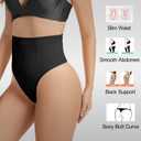 KSKshape Tummy Control Shapewear for Women Seamless Thong Panties Body Shaper Underwear (Black, L)