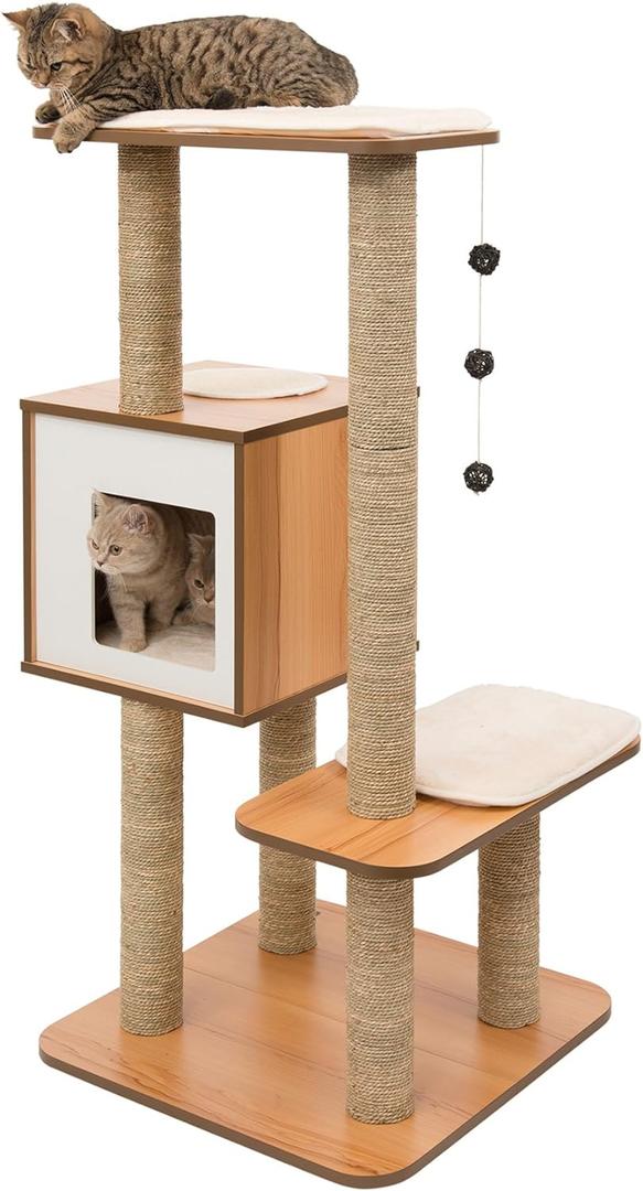 Vesper Cat Tree, High Base, Walnut