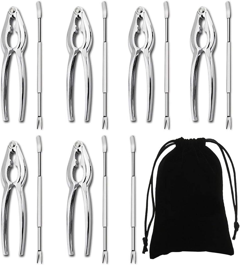 Artcome Seafood Tools Set including 7 Forks and 6 Lobster Crab Crackers Nut Cracker Set