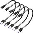[5Pack 1ft] Compatible with Samsung Galaxy S9 S10 S8 Plus Charger Cord(3A Fast Charging), TPE USB C Type Charger Cable,USB A to Type C Replacement for Samsung A32/A12/A10e/A20/A51 20/9/8,LG-Black