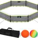 15ft Children Outdoors Gaga Ball Pit Suitable for Multiple Scenarios Such as Clubs, Outdoor Gatherings, and Backyards, Featuring a Portable Design, and Comes with a Storage Bag and Two Extra Balls.