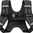 BAGAIL Weighted Vest, 5lbs/8lbs/10lbs/12lbs/15lbs/20lbs/25lbs/30lbs Weight Vest with Detachable Phone Pouch, Rucking Vest for Women, Men, Walking, Weight Loss, Training, Running (Black)