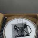 Farmhouse Pendant Light Fixtures, 15.7" Drum Chandeliers with 2-Layer Fabric Shade, 4-Light Hanging Lighting Fixture for Dining Room Kitchen Living Room