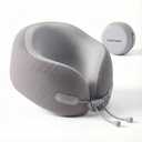 VoxWonder Memory Foam Travel Neck Pillow for Airplane, 360° Head Support Travel Essentials for Long Flights, Breathable Cover and Compact Storage Case, Portable Gift for Men and Women