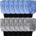Riakrum 12 Pcs Microfiber Car Wash Mitts, Scratch Free Ultra Absorbent Car Sponge Glove Cleaner Wash Mitts for Car Wheel Trucks Home Cleaning (Black and White,Blue and White)
