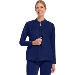 Healing Hands Women's Scrub Jacket, Zip-Up Front with 2-Way Stretch Comfort & Big Kangaroo Pockets 5038, Medium