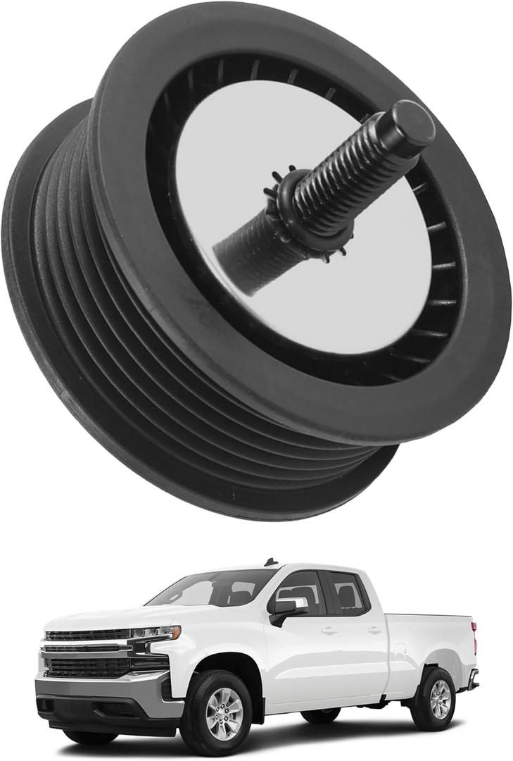 12700122 Drive Belt Idler Pulley Compatible with 2014-2015 Chevy Cruze 2019-2024 Chevrolet Silverado 1500 LTD Tahoe Suburban GMC Sierra 1500 Yukon Cadillac Escalade ESV Replaces 12720530