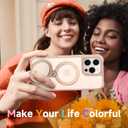 360 Spin Magnetic Stand (Pro-Version) for iPhone 16 Pro Case (Compatible with MagSafe) [Military Drop Protection] Matte Translucent Shockproof Protective Phone Case 6.3'', Desert Titanium