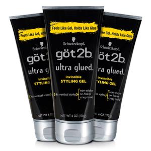 Got2b Ultra Glued Invincible Styling Hair Gel, 6 oz (Count of 3)