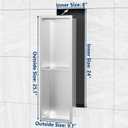 Qeke Stainless Steel Shower Niche 8" X 24", No Tile Needed Wall Niche Double Shelves, Recessed Shower Shelf for Bathroom Storage, Brushed Nickel