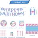 92Pcs Mermaid Birthday Party Decoration Set, Mermaid Party Supplies Including Banners, Plates, Cutlery, Tablecloths, Ocean Themed Birthday Party Decorations
