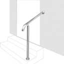 Handrails for Outdoor Steps, 304 Stainless Steel Railing Wall & Floor Mounted Rail for Outside Stair Railing Fits Level Surface and 1 to 2 Steps