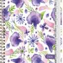 2026 Planner, Weekly and Monthly Calendar Academic Planners, Jan 2026 - Dec 2026, Planning Agenda Notebook for Office School Supplies, Purple Petals