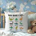 Dinosaur Christian Pillow Covers 18x18 Inches, God Says You Are Bible Verse Decorative Pillowcase Cases, Religious Gifts for Kid Throw Pillow Covers for Boys Room Playroom Nursery Church Decor