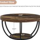 Tribesigns Round Coffee Table with Storage, 31.7" Living Room Table, round, 31.7-inch diameter