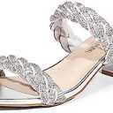 DREAM PAIRS Women's Two Braided Strap Low Heels for Women Open Toe Block Chunky Heels Sandals Holiday Party Wedding Dress Pumps Shoes ,8.5