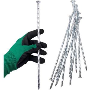Artificial Turf Stakes Galvanized Spiral Landscape Spikes 12IN Weed Barrier Fabric Stakes for Paver Edging, Gardening Lawn Edging, Carpentry and More (10 PC)