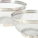 Martha Stewart Covello Stainless Steel Mesh Colander Set 2-Pieces, Silve