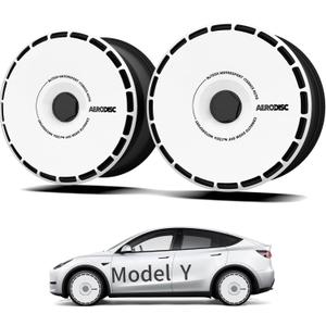 (4-Pack) Wheel Covers for Tesla Model Y, Full Coverage Rim Protector, Snap-On Hubcaps for Scratch Resistance, Fits 2021-2024 (White Ring, 20 inch)