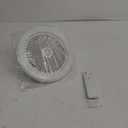 Socket Ceiling Fan Light Screw in with 3 Color Temp, Low Profile Enclosed Dimmable Fanlight with Remote, 10 inch Small Adjustable White E27 LED Ceiling Lights for Bathroom/Bedroom/Garage (2Pcs)