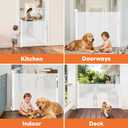 Retractable Baby Gate for Stairs and Doorways, 55" Wide x 33" Tall Mesh Dog Gate for Indoor & Outdoor Use, Safety Gate for Babies and Pets, Child Gates for Hallways, Hardware Mounted, White