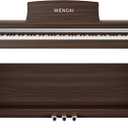 WENCAI 88 Keys Digital Piano Hammer Action Weighted Keyboard Piano, Full Size Upright Electric Piano, Wooden Electronic Piano for Beginner Professional, MIDI-USB Support, 3 Pedals, Sub Brown