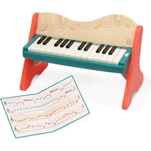 B. toys Wooden Toy Piano for Toddlers, Kids Color Coded Keys with Songbook Musical Instrument for Early Learning & Creativity 3+ Years Mini Maestro