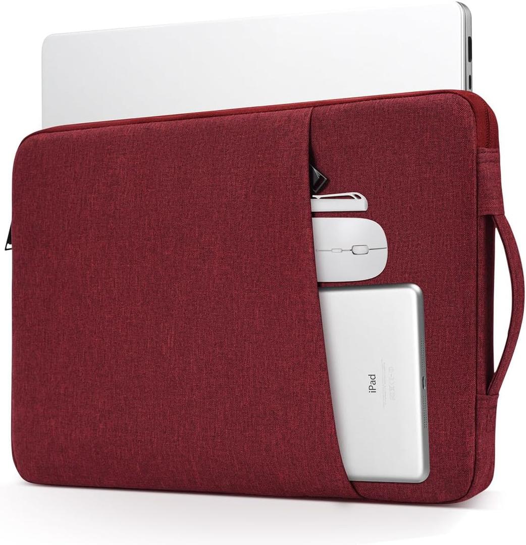 13 inch Laptop Sleeve Case for 13 inch New MacBook Air M4 A3240 2025/ M3 A3113/ M2 A2681/ M1 A2337 Computer Bag, Wine Red