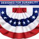 4 Pack 3x6 Ft American Pleated Fan Flags, Patriotic USA Bunting Banner for Outside, Red White and Blue Half Fan Flag Decor for 4th of July, Independence Day, Memorial Day Decorations Outdoor