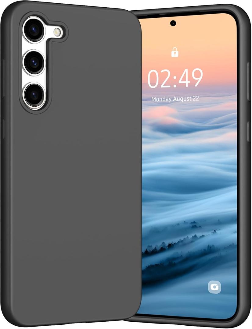 Galaxy S23 5G Case, Silicone case for Samsung s23 Soft Silicone Gel Rubber Bumper Slim Shockproof Protective Galaxy s23 Soft Rubber case 2023, Black