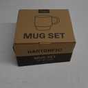 Hartorfic Coffee Mugs Set of 3 – 16 oz Porcelain Ceramic Mugs with Handle, Stackable Non-Toxic & Lead Free, Microwaveable Latte Cups for Kitchen, Tea & Cappuccino White