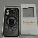 Cute Case for iPhone 17 Case with Stand [ Compatible with MagSafe ] Kawaii Black Cat & Floral & Butterflies Pattern Design 360 Magnetic Ring Kickstand Phone Cover for Women Girls Boys