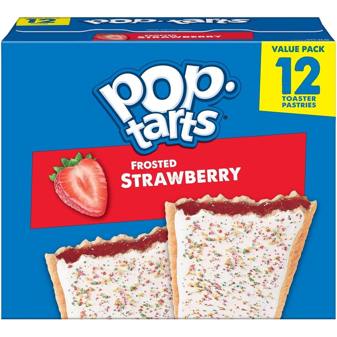 Pop-Tarts Toaster Pastries, Breakfast Foods, Kids Snacks, Frosted Strawberry (12 Pop-Tarts) (EXP 04/01/27)