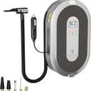 Giraffe Tools Tire Inflator Portable Air Compressor, 150 PSI 12V Car Air Pump with Digital Pressure Gauge, 13ft Cord Retraction Auto Tire Pump with Emergency LED Light for Bicycle, Motorcycle, Ball (Extra Large)