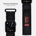 Nereides Compatible with Apple Watch Series 11 Band Series 10/9/8/7/6/5/4/SE/SE2, Nylon Sports Strap with Woven Design for 42mm/40mm/41mm/38mm (L, Black)