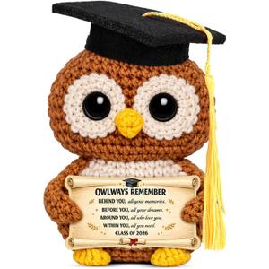 2026 Owl Graduation Gifts Crochet for Him Her, High School Graduation Gifts for Women Men, College Graduations Gift, Handmade Crochet Gift for College High School Master Phd Nurse