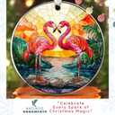 Flamingo Christmas Ornaments - Flamingo Gifts for Women, Pink Flamingoes Gifts - Flamingoes Ornament - Pink Bird Ornaments for Christmas Tree - Acrylic Hanging Ornament 2025