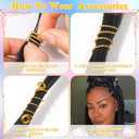 Lucomb 220 Pcs Gold Hair Jewelry for Braids, Loc Jewelry for Hair Dreadlock, Loc Charms for Women, Metal Gold Braids Rings Cuffs Clips for Dreadlock Accessories Clip Braids Extensions Decorations