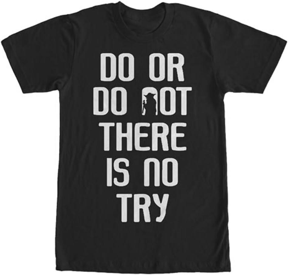Star Wars Men's "Do or Do Not There Is No Try" T-Shirt (3X, Black)